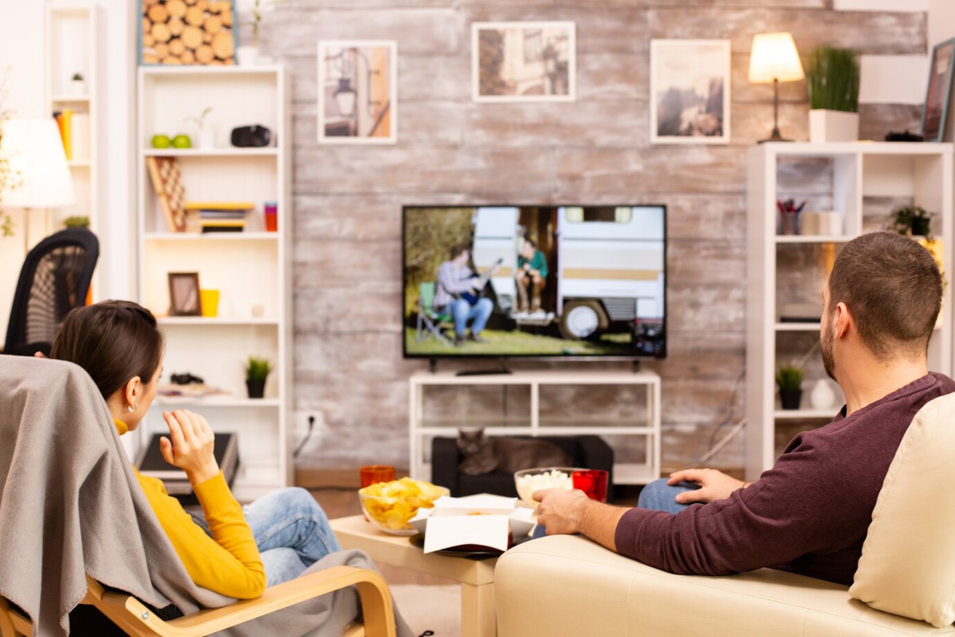 back-view-couple-living-room-watching-movie-tv-while-eating-takeaway-food_482257-26698